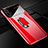 Funda Dura Plastico Rigida Carcasa Mate con Magnetico Anillo de dedo Soporte P01 para Huawei Nova 5 Rojo