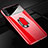 Funda Dura Plastico Rigida Carcasa Mate con Magnetico Anillo de dedo Soporte P01 para Huawei P20 Rojo