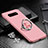 Funda Dura Plastico Rigida Carcasa Mate con Magnetico Anillo de dedo Soporte P01 para Samsung Galaxy S10 Plus Oro Rosa