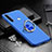 Funda Dura Plastico Rigida Carcasa Mate con Magnetico Anillo de dedo Soporte P01 para Xiaomi Redmi Note 8T Azul