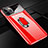 Funda Dura Plastico Rigida Carcasa Mate con Magnetico Anillo de dedo Soporte P02 para Apple iPhone 11 Pro Rojo