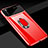 Funda Dura Plastico Rigida Carcasa Mate con Magnetico Anillo de dedo Soporte P03 para Xiaomi Redmi Note 8T Rojo