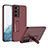 Funda Dura Plastico Rigida Carcasa Mate con Soporte AC1 para Samsung Galaxy S21 5G Rojo