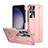 Funda Dura Plastico Rigida Carcasa Mate con Soporte ZL2 para Samsung Galaxy S22 Ultra 5G Oro Rosa