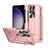 Funda Dura Plastico Rigida Carcasa Mate con Soporte ZL3 para Samsung Galaxy S22 Ultra 5G Oro Rosa