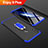 Funda Dura Plastico Rigida Carcasa Mate Frontal y Trasera 360 Grados con Anillo de dedo Soporte para Huawei Enjoy 9 Plus Azul y Negro