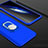 Funda Dura Plastico Rigida Carcasa Mate Frontal y Trasera 360 Grados con Anillo de dedo Soporte para Oppo Find X Super Flash Edition Azul