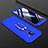 Funda Dura Plastico Rigida Carcasa Mate Frontal y Trasera 360 Grados con Anillo de dedo Soporte para Samsung Galaxy A6 Plus (2018) Azul