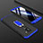 Funda Dura Plastico Rigida Carcasa Mate Frontal y Trasera 360 Grados con Anillo de dedo Soporte para Samsung Galaxy A6 Plus Azul y Negro