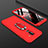 Funda Dura Plastico Rigida Carcasa Mate Frontal y Trasera 360 Grados con Anillo de dedo Soporte para Samsung Galaxy A6 Plus Rojo
