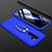 Funda Dura Plastico Rigida Carcasa Mate Frontal y Trasera 360 Grados con Anillo de dedo Soporte para Xiaomi Redmi Note 8 Pro Azul
