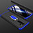 Funda Dura Plastico Rigida Carcasa Mate Frontal y Trasera 360 Grados con Anillo de dedo Soporte para Xiaomi Redmi Note 8 Pro Azul y Negro
