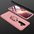 Funda Dura Plastico Rigida Carcasa Mate Frontal y Trasera 360 Grados con Anillo de dedo Soporte para Xiaomi Redmi Note 8 Pro Oro Rosa