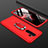 Funda Dura Plastico Rigida Carcasa Mate Frontal y Trasera 360 Grados con Anillo de dedo Soporte para Xiaomi Redmi Note 8 Pro Rojo