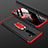 Funda Dura Plastico Rigida Carcasa Mate Frontal y Trasera 360 Grados con Anillo de dedo Soporte para Xiaomi Redmi Note 8 Pro Rojo y Negro