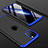 Funda Dura Plastico Rigida Carcasa Mate Frontal y Trasera 360 Grados P01 para Apple iPhone 11 Pro Azul y Negro