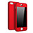 Funda Dura Plastico Rigida Carcasa Mate Frontal y Trasera 360 Grados para Apple iPhone 5 Rojo