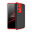 Funda Dura Plastico Rigida Carcasa Mate Frontal y Trasera 360 Grados para Huawei P40 Pro+ Plus Rojo y Negro