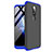 Funda Dura Plastico Rigida Carcasa Mate Frontal y Trasera 360 Grados para Nokia 6.1 Plus Azul y Negro