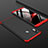 Funda Dura Plastico Rigida Carcasa Mate Frontal y Trasera 360 Grados para Xiaomi Mi Max 3 Rojo y Negro