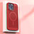 Funda Dura Plastico Rigida Carcasa Perforada con Mag-Safe Magnetic para Apple iPhone 13 Pro Max Rojo