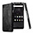 Funda Dura Plastico Rigida de Cuero para Blackberry KEYone Negro