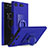Funda Dura Plastico Rigida Fino Arenisca con Anillo de dedo Soporte para Sony Xperia XZ1 Compact Azul