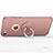 Funda Dura Plastico Rigida Mate con Agujero y Anillo de dedo Soporte para Apple iPhone 7 Rosa
