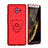 Funda Dura Plastico Rigida Mate con Anillo de dedo Soporte A03 para Huawei Mate 10 Rojo