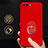 Funda Dura Plastico Rigida Mate con Anillo de dedo Soporte para Huawei Honor View 10 Rojo