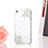 Funda Dura Rigida Lujo Diamante Brillante Flores para Apple iPhone 4S Blanco