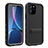 Funda Impermeable Bumper Silicona y Plastico Waterproof Carcasa 360 Grados con Soporte para Apple iPhone 11 Pro Max Negro