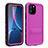 Funda Impermeable Bumper Silicona y Plastico Waterproof Carcasa 360 Grados con Soporte para Apple iPhone 11 Pro Rosa Roja