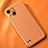 Funda Lujo Cuero Carcasa A05 para Apple iPhone 14 Plus Naranja