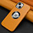 Funda Lujo Cuero Carcasa A08 para Apple iPhone 14 Plus Naranja