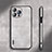 Funda Lujo Cuero Carcasa AT3 para Apple iPhone 13 Pro Max Gris