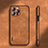 Funda Lujo Cuero Carcasa AT3 para Apple iPhone 13 Pro Max Marron