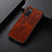 Funda Lujo Cuero Carcasa B05H para Samsung Galaxy M02s Rojo