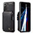 Funda Lujo Cuero Carcasa C01S para Samsung Galaxy S22 5G Negro