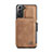 Funda Lujo Cuero Carcasa C02S para Samsung Galaxy S21 5G Marron Claro