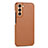 Funda Lujo Cuero Carcasa C05 para Samsung Galaxy S22 5G Marron