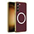 Funda Lujo Cuero Carcasa con Mag-Safe Magnetic AC1 para Samsung Galaxy S21 5G Rojo