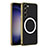 Funda Lujo Cuero Carcasa con Mag-Safe Magnetic AC1 para Samsung Galaxy S22 5G Negro