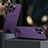 Funda Lujo Cuero Carcasa con Mag-Safe Magnetic LD1 para Apple iPhone 13 Pro Max Morado