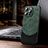 Funda Lujo Cuero Carcasa con Mag-Safe Magnetic LD4 para Apple iPhone 14 Pro Verde