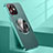 Funda Lujo Cuero Carcasa con Mag-Safe Magnetic QC1 para Apple iPhone 12 Verde