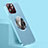 Funda Lujo Cuero Carcasa con Mag-Safe Magnetic QC1 para Apple iPhone 13 Pro Max Azul Cielo