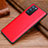Funda Lujo Cuero Carcasa DL1 para Oppo Reno6 Pro 5G India Rojo