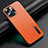 Funda Lujo Cuero Carcasa JB3 para Apple iPhone 13 Pro Max Naranja