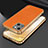 Funda Lujo Cuero Carcasa LD3 para Apple iPhone 13 Naranja